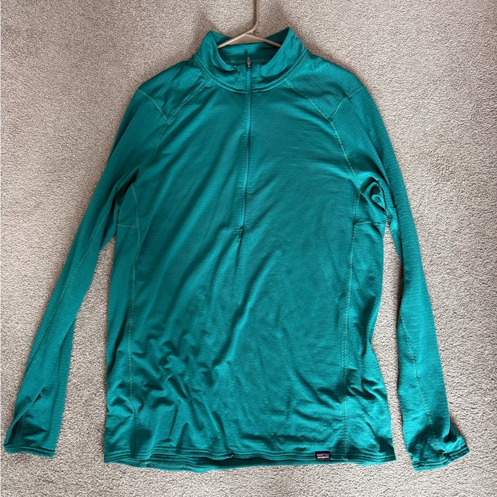 Men's Teal Long Sleeve Pantigonia Capilene Baselayer Top